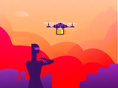 Drone city drone future mobility warm up warmcolors