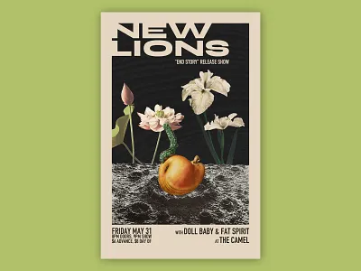 New Lions EP Release Poster collage concert flyer found image graphic design poster art