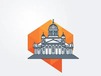 Helsinki helsinki icon illustration landmark line art