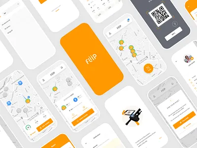 Fliip Scooter app branding design illustration logo mobile app ui ux