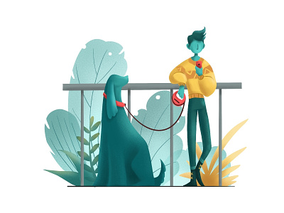 Walking dog art cartoon design dog illustration