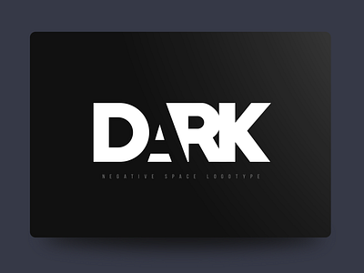 Dark - Negative Space Logotype black black and white branding dark design illustrator logo logo design logotype minimal minimal logo negative space negative space logo typography white