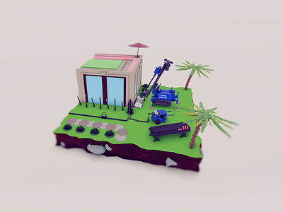 Compaction Grouting Set Up 3D 3d blender equipment low poly model render tooling