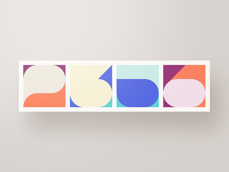 Num 2356 color palette colors geometry lettering letters numbers typography