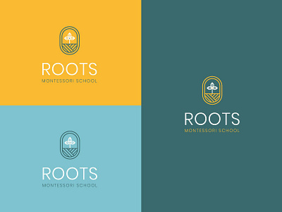 Roots Montessori Logo brand branding agency logo design branding school school logo vector