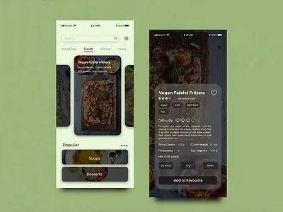 Vegan Easy Recipes app design design food app mobile app recipe app sketch ui ux ui ux design vegan