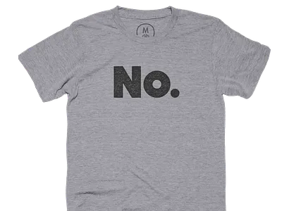No. block lettering letterpress minimal no sans simple t shirt texture