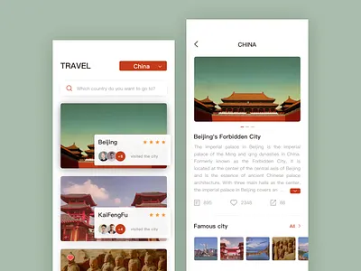 Travel App ui