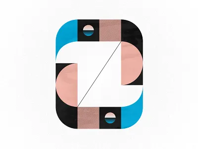 Zero 36day 0 36days 0 36daysoftype benday blue dots geometric illustration minimal pink type