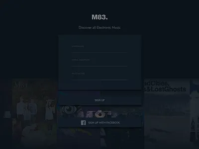M83 Sign Up App Web UI app design illustration ui web