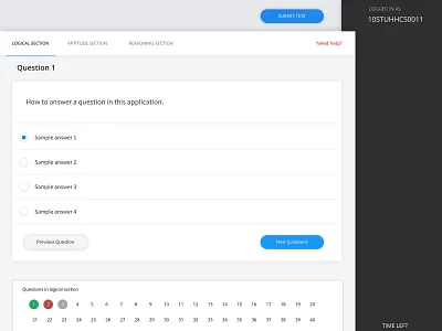 Quiz application UI design app branding design minimal two tone typography ui ux web website