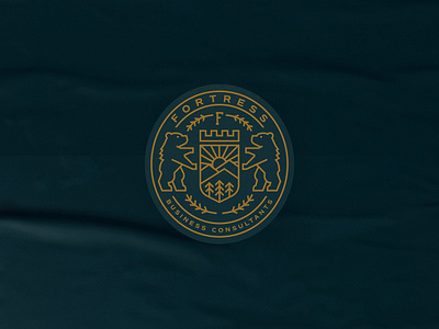 Fortress Business Consulting alberta badge bear canada crest edmonton identity illustration logo mountain typography