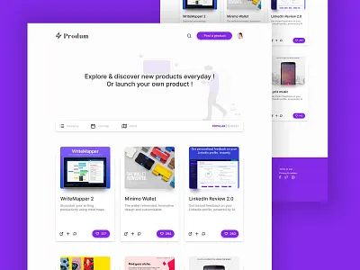 Produm app concept design material ui ux web