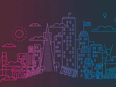 San Francisco | Neon City city colorful design gradient illustration line lineart san francisc stroke travel vector