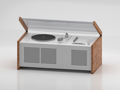 Braun SK55 3d 3d art 3d modeling blender braun braun sk55 dieter rams render vinyl vinyl player