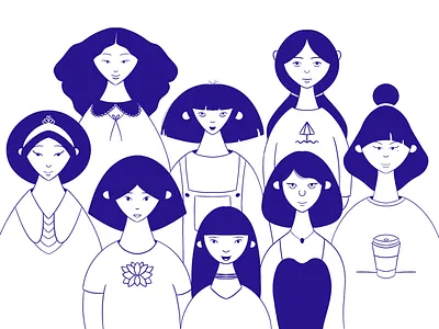 Women blog cover editorial family members girls header image homepage illustration landing powerful women support team users ux woman women