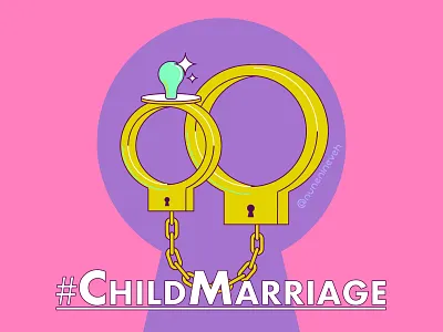 #ChildMarriage art artist artist girl child child marriage feminism feminizm force forced girl girls illustraor illustration illustration art kid marriage marriage rings pink purple rings