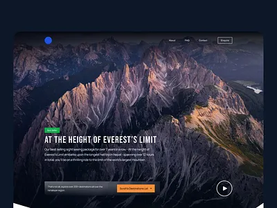 Travel Website Concept [2021] adventure dark landing website darkui dribbble everest himalayas landing page logo minimal nepal tourism ui visitnepal website