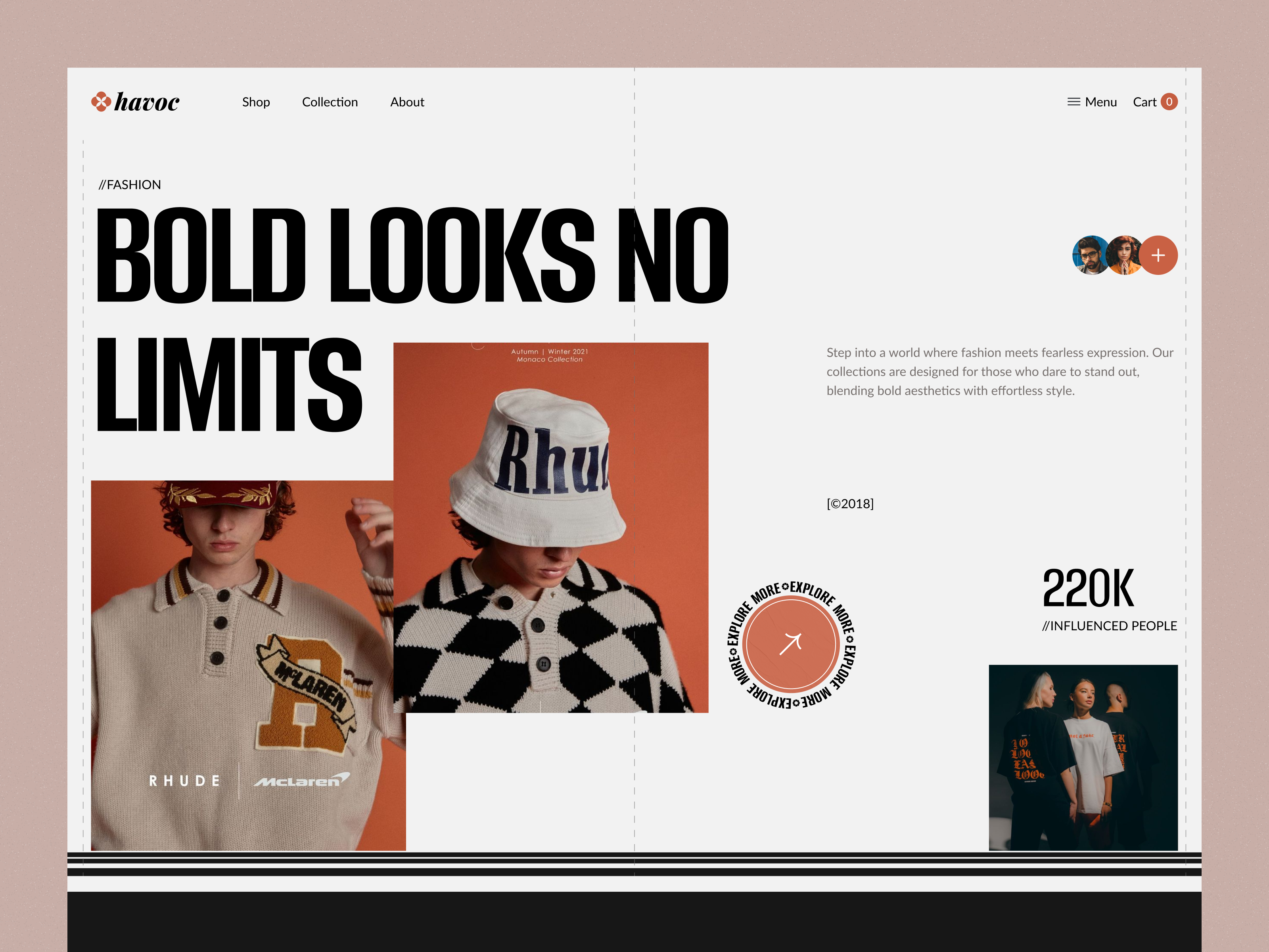 Havoc - Ecommerce Website Design clean clothing design ecommerce ecommerce website fashion jacket jeans landing page marketplace modern product professional rifath shirt shop store style web website design