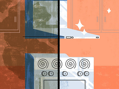 Clean your Kitchen background design concept art drawing editorial illustration environment design flat illustration illustration painting sketch tech illustration visual development