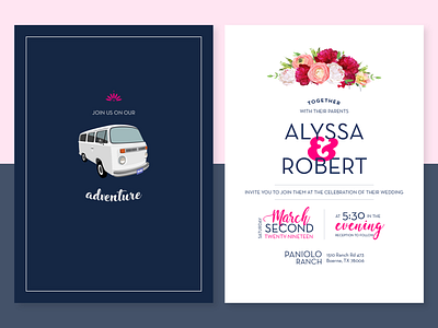Kombi Wedding Invite bus illustration kombi wedding invite