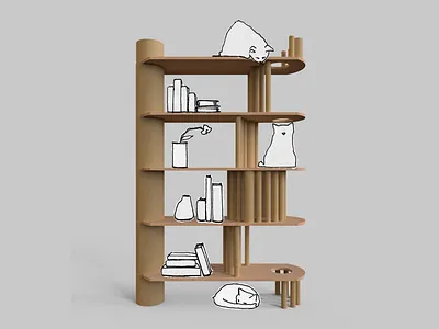 Cats on a Shelf advertising cat furniture shelf