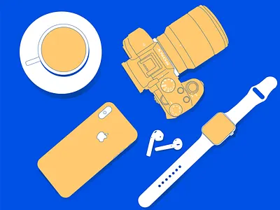 Creative tools airpods applewatch camera creative dailydesign dailyui design illustration illustrator interface minimal sony uidesign uitrends vector