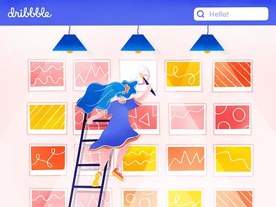 Debut Shot artist artists color components debut design digital dribbble first girl graphics identity illustration illustrations illustrator paint palette people pink procreate