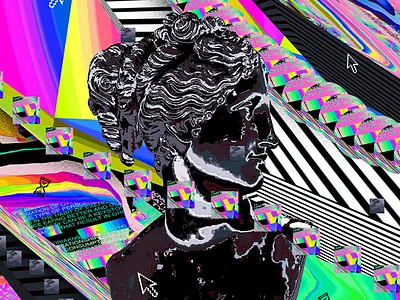 Statue Freestyle poster abstract abstract art artwork chromatic colorful cyberpunk design everyday art everydays freestyle glitch glitchy gradient iridescent klarens poster poster art retro statue vaporwave