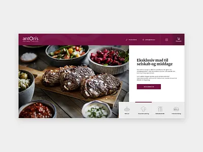 Restaurant and catering UI branding catering clean design flat red restaurant typography ui web webshop website