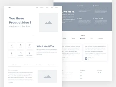 Wireframe - Landing Page landing landing page minimal ux design wire frame wireframe