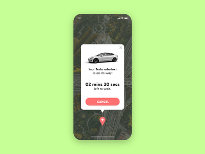 Location Tracker - DailyUI - 020 autonomous car autonomy challenge daily dailychallenge dailyui dailyui 020 electric car experience fsd interface location location app location tracker robotaxi self driving tesla tesla robotaxi ui user
