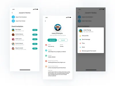 Clean and comfortable event management 100天 ui ux x 会议 活动 清洁 苹果手机 设计 页 颜色