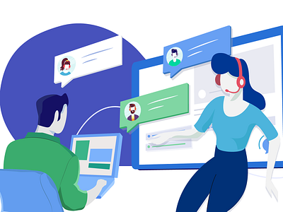 Live Chat Support blog freshdesk freshworks illustration livechat support