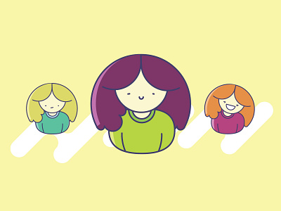 Illustration of 3 sisters adobe charachters design illustration illustrator vector