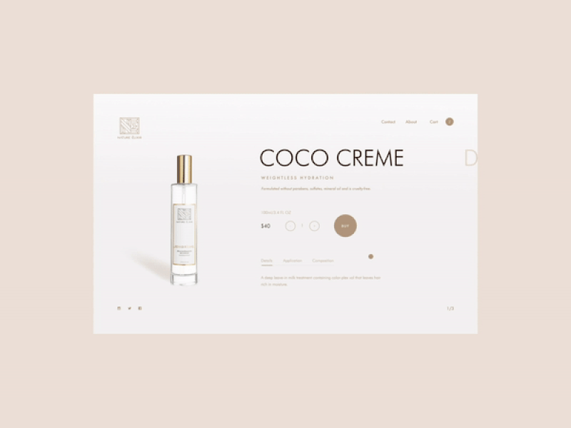 Nature Elixir animated animation clean dailyui design homepage interaction interactive design loop minimal motion ui ui anim ui animation web website