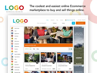 Ecommerce marketplace to buy and sell things online app buy buy and sell buy sell buy things design ecommerce ecommerce platform flat icon illustration logo marketplace sell sell things ui ux vector web app