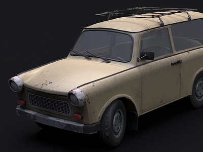 Trabant 601 kombi 3d 3d model 3dsmax art car design game old retro speed trabant wheel