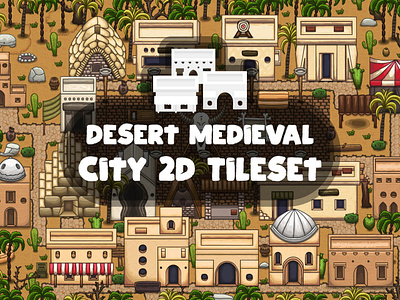 Desert Medieval City Tile Set 2d game game assets gamedev rpg tile set tileset