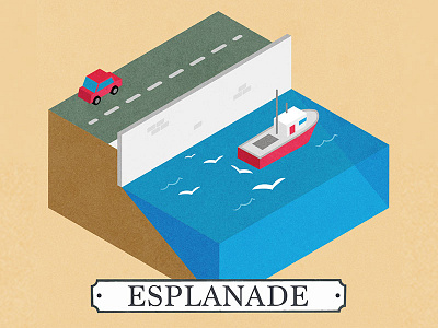 What's in a Street Name? Esplenade illustration isometric isometric art isometric city simple street transport
