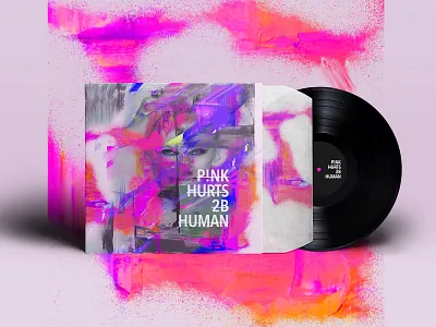 HURTS 2B HUMAN adobe art collage collageart color gradient illustration love paint painting photoshop poster posterdesign procreate retro summer swiss texture type typography