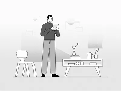 Smart Home furniture future gradient home illustration ipad smart tablet technology ui userinterface