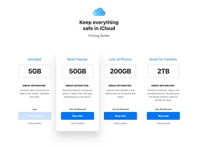 Daily UI Challenge #030 - Pricing Tables apple clean interface daily daily 100 challenge daily challange daily ui 030 daily ui challange dailyui dailyui challenge design icloud interface sketch ui ui elements ux design web web design website