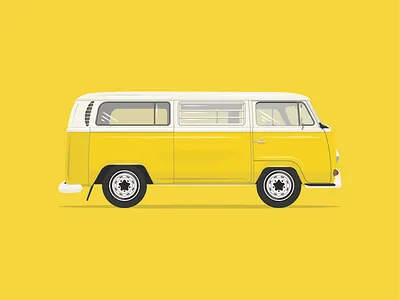 Campervan adobe illustrator adobe illustrator cc campervan design graphic design illustration vector volkswagen white yellow