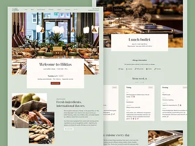 Hilda's Restaurant Website food green lunch menu restaurant web design website