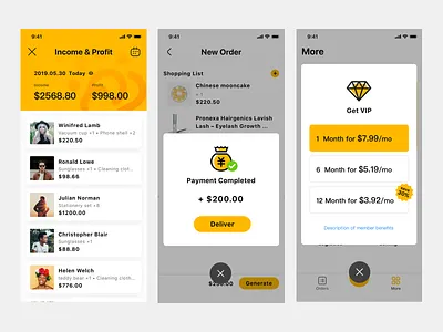 Income & Profit & Popup income popup