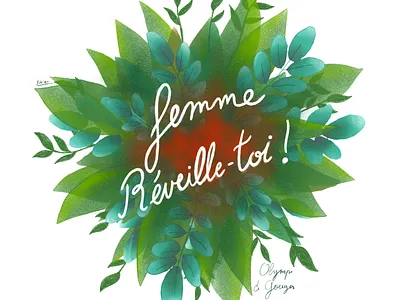 Citation d'Olympe botanical citation dessin feminism femme garden girl power illustration leaf letering plant women empowerment