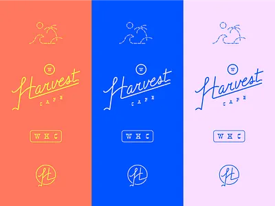 West Harvest branding cafe cafe branding colorful colors hand lettering harvest logo system marks neon palm tree palm trees palms signage stipple stippling summer typography wordmark