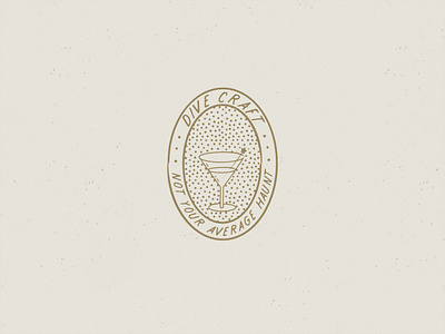 Dive Craft barware cocktail dive bar drink handdrawn icon logo mark