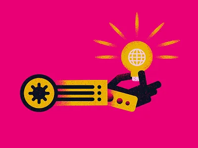 Robot art business design editorial flat geometric graphic icon idea illustration illustrator light robot robotics texture transformer vector world